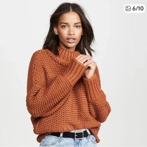 Free People My Only Sunshine Chunky Knit Women's Sweater - Rust